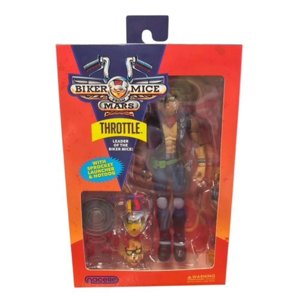 2024 Nacelle Biker Mice From Mars Throttle w/ Sprocket Launcher Hotdog 7" Figure